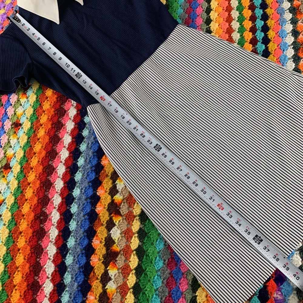 Vintage Butte Knit Matching Set Stretch Ribbed Short Sleeve Dress Pea Co… - Picture 6 of 16